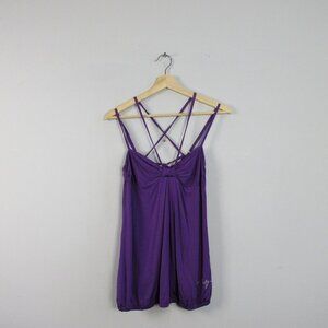 Miss Sixty Tank Top Blouse Women S Purple Viscose Italy Strappy Sexy y2k 90s 116
